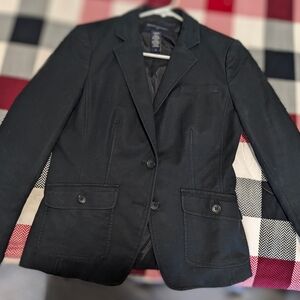 Banana Republic Black Structured Blazer with Modern Fit